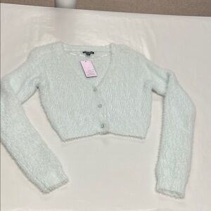 Wild Fable Women's Mint White Fuzzy Sweater LOAS